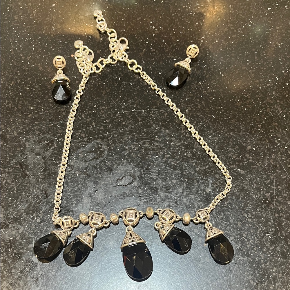Elegant Black and Silver Brighton Jewelry Set